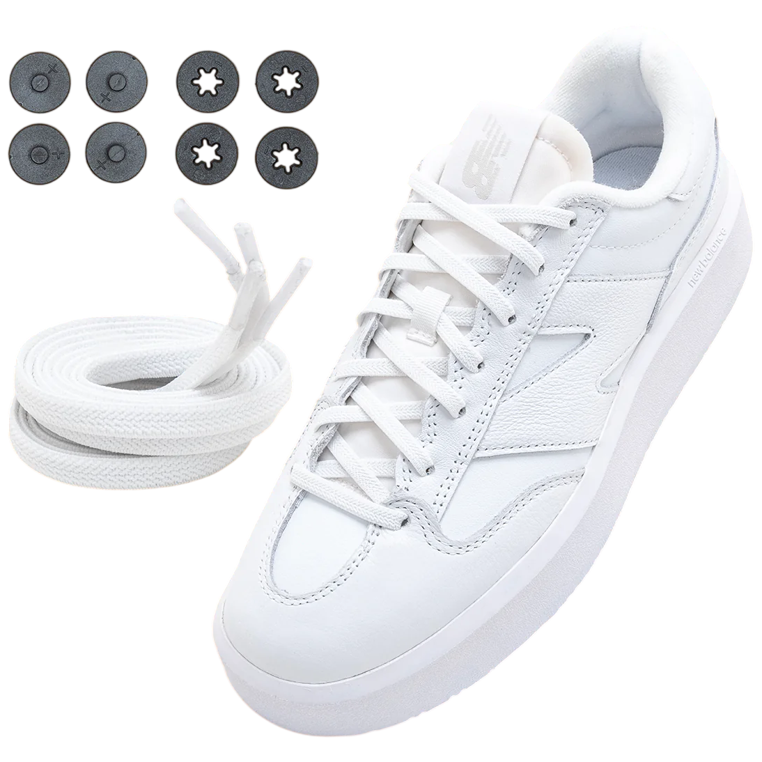 Sznurowadła Lock Laces Flat Długość sznurówek: 120 cm / Kolor: biały