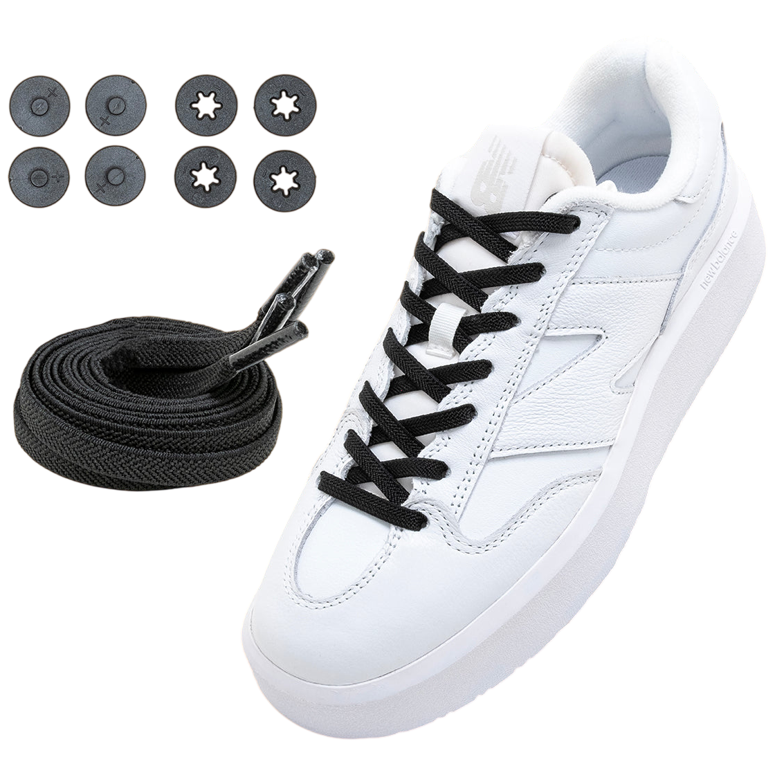 Sznurowadła Lock Laces Flat Długość sznurówek: 120 cm / Kolor: czarny