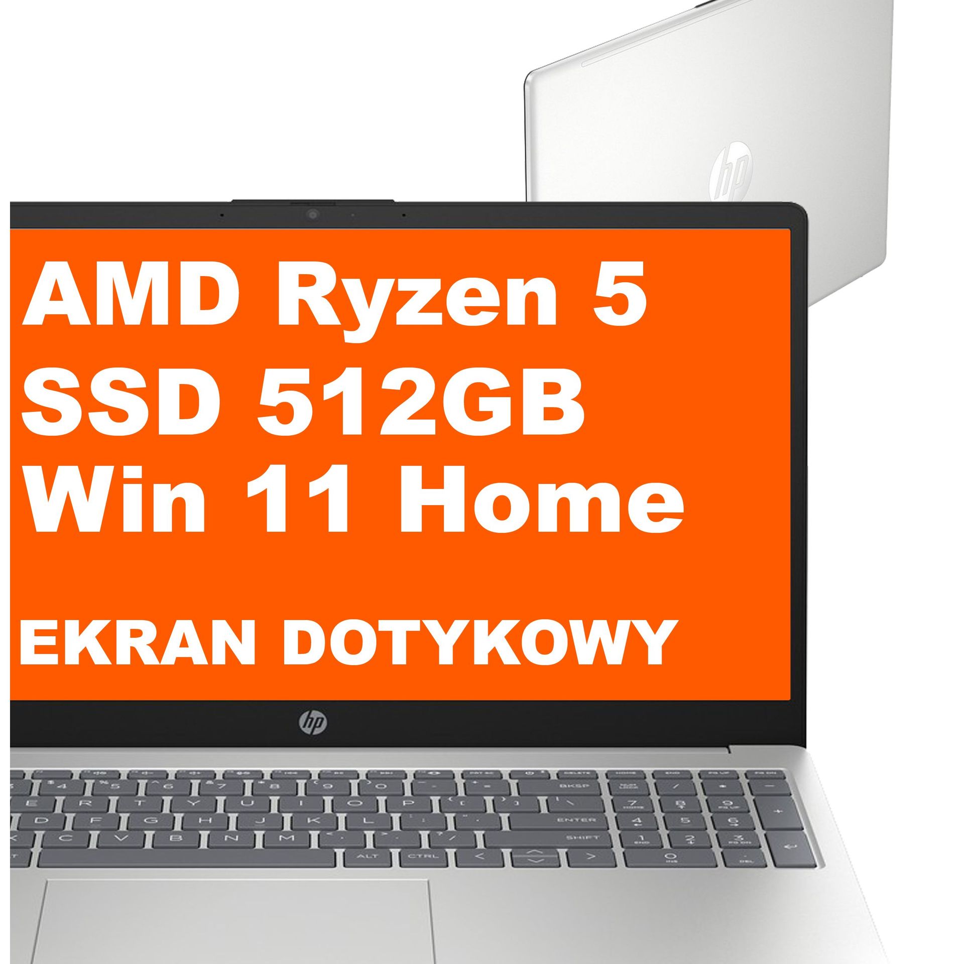HP 15-fc0146dx / C0CL9UA / Ryzen 5 / 8GB / 512GB / AMD Radeon / FullHD / Dotyk / Win 11 / Srebrny