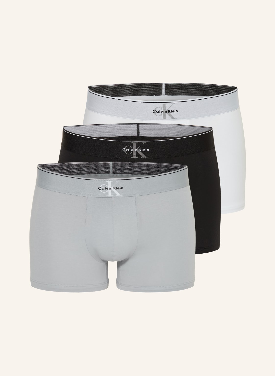 Calvin Klein 3-Pak Bokserek Graphic Monogram grau
