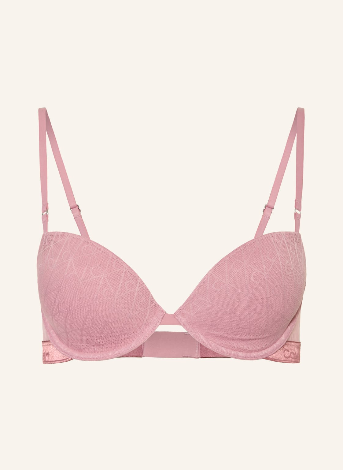 Calvin Klein Biustonosz Z Miseczkami Icon Lace Metallic rosa