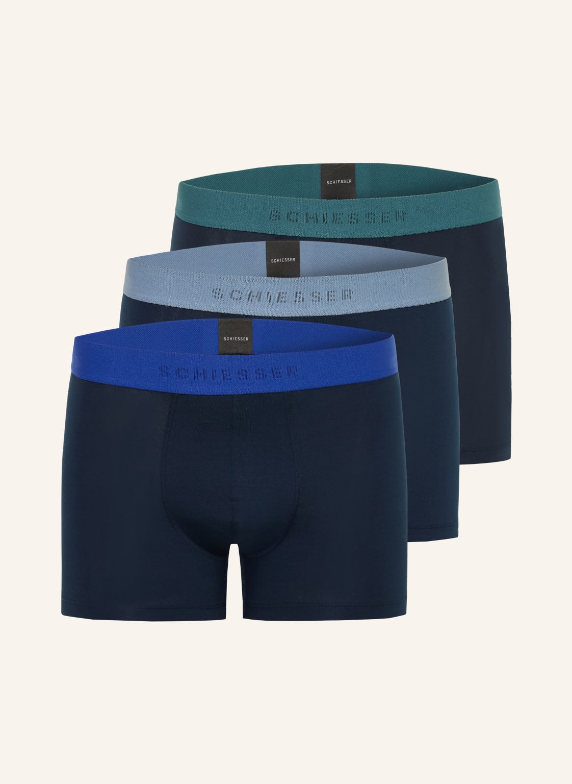 Schiesser Bokserki 95/5, 3 Szt. blau