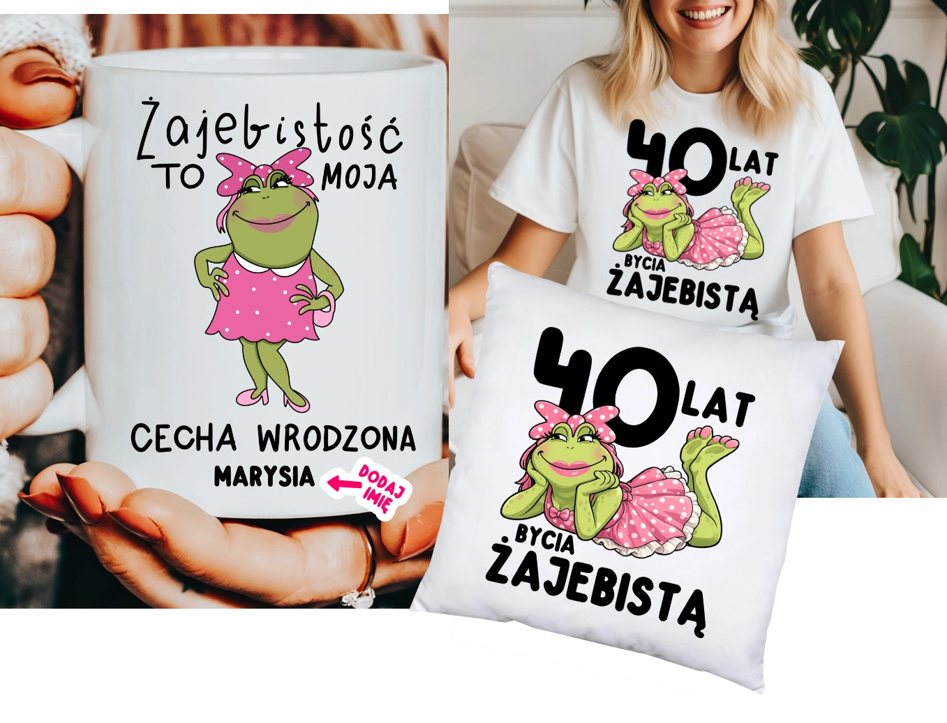 Personalizowany prezent na 40 urodziny dla koleżanki - ZESTAW ŻAJEBISTOŚC TO MOJA CECHA WRODZONA