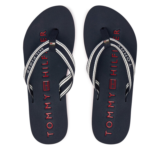 Japonki Tommy Hilfiger Th Webbing Summer Sandal FW0FW09193 Granatowy