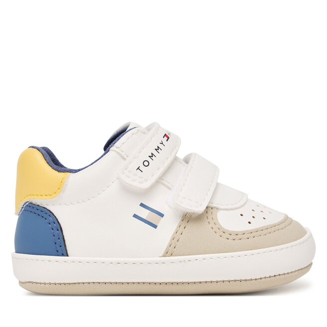 Sneakersy Tommy Hilfiger Low Cut Velcro T0B9-34330-1755 Biały