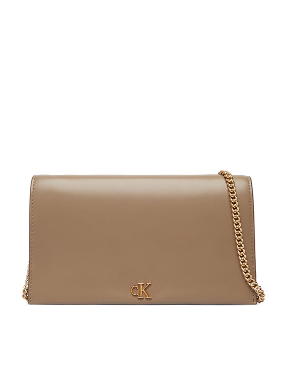 Calvin Klein Torebka Ck Wallet On Chain LV04F3319G Beżowy