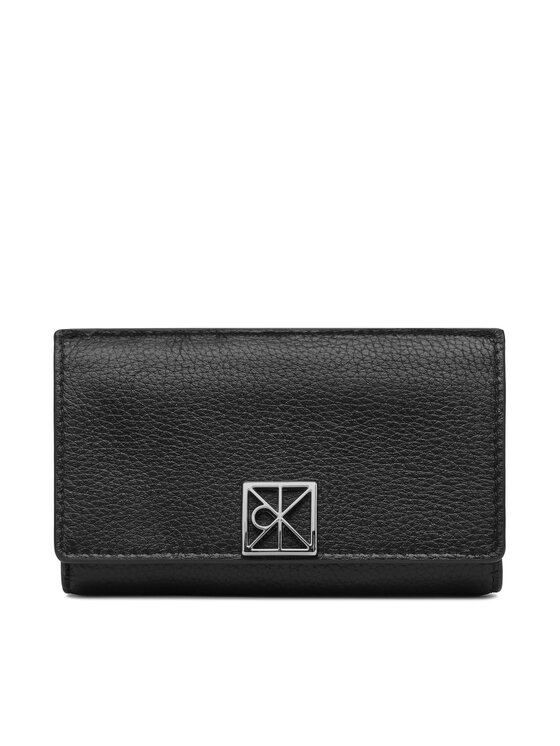 Calvin Klein Portfel Emblem Hw Pebble Snap Cardholder LV04F1127G Czarny