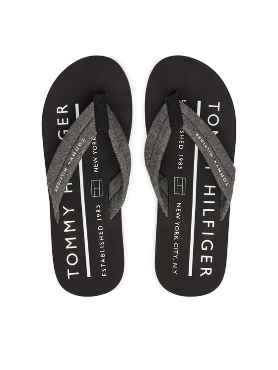 Tommy Hilfiger Japonki Hilfiger Chambray Beach Sandal FM0FM05751 Szary