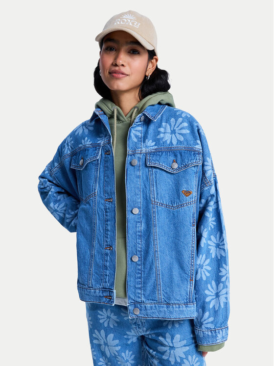 Roxy Kurtka jeansowa Salty Horizon ERJJK03700 Niebieski Regular Fit