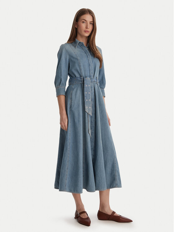 Marella Sukienka jeansowa Giambo 2613221024 Niebieski Regular Fit