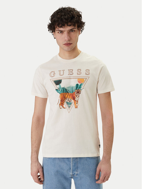 Guess T-Shirt M6GI33 K3310 Écru Regular Fit