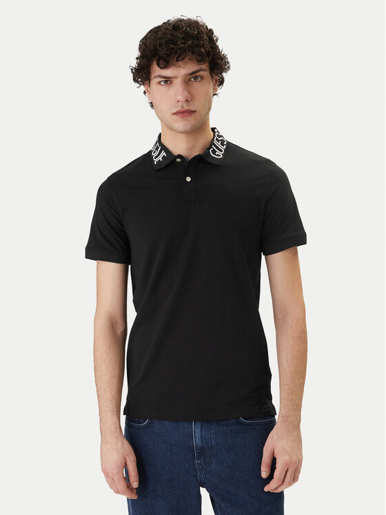 Guess Polo M6GP66 K3070 Czarny Slim Fit