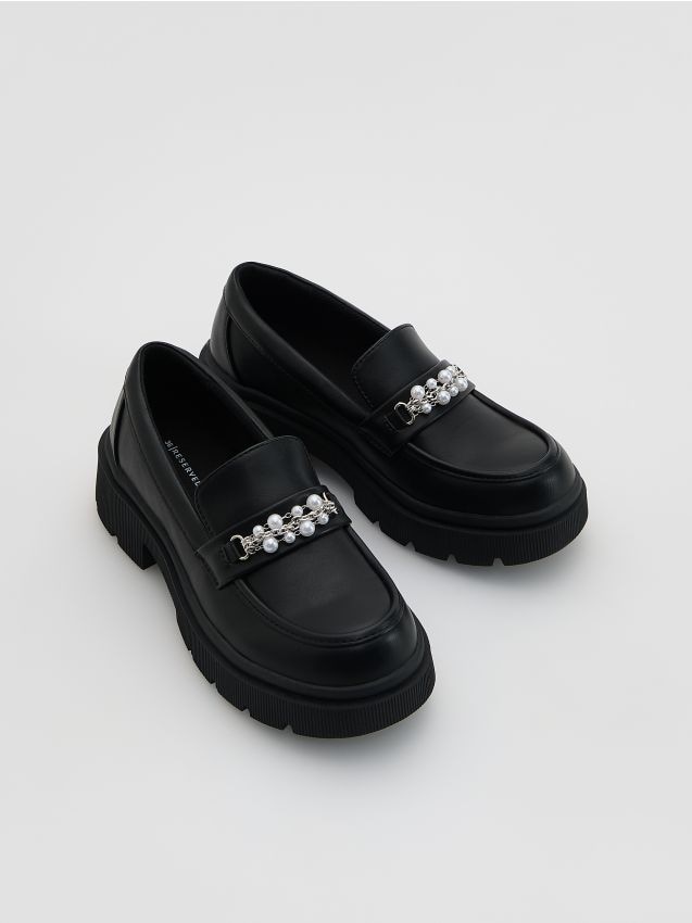 Reserved - Loafersy z imitacji skóry - czarny