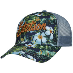 Czapka Trucker Hawaii Flower by Stetson, niebiesko-zielony, One Size Small