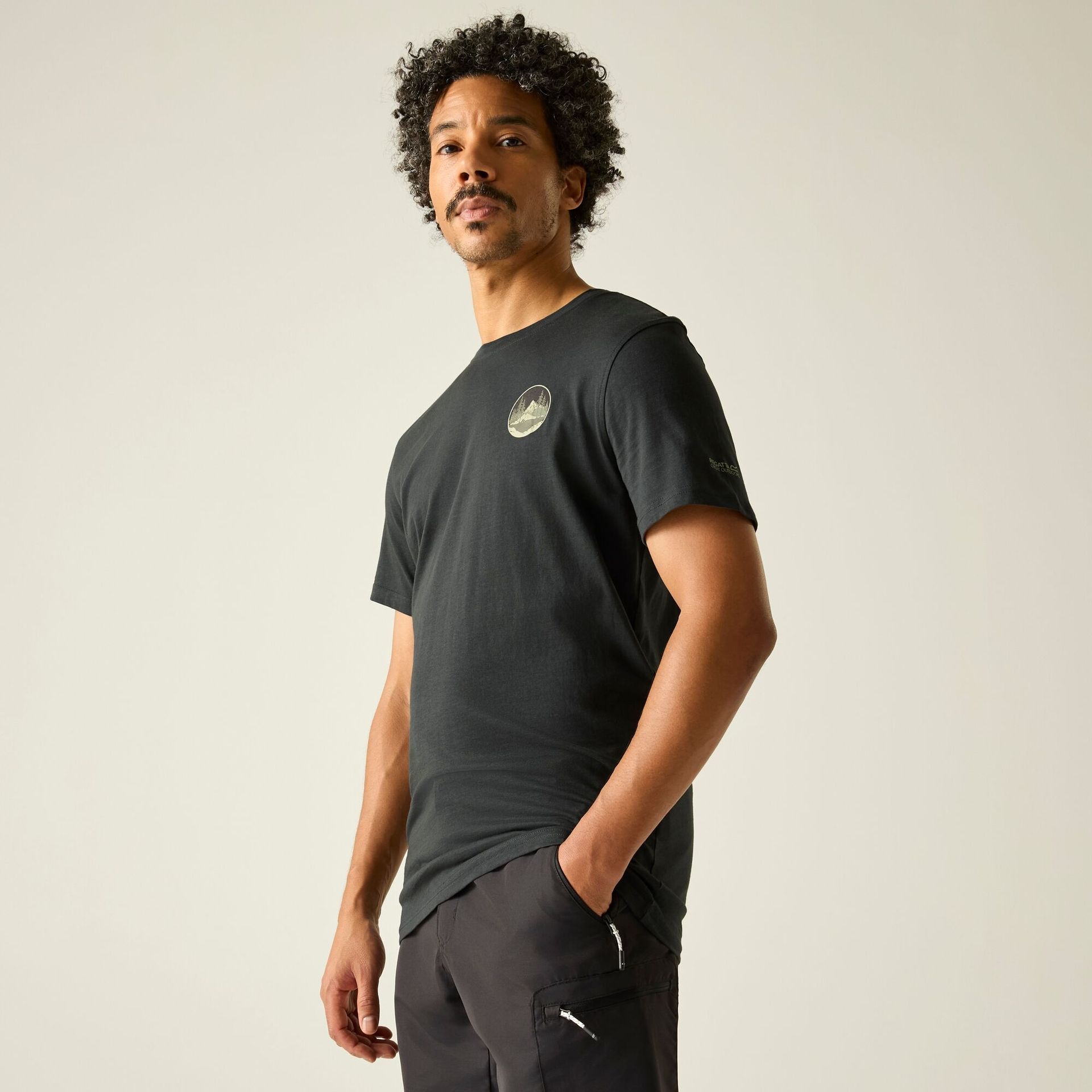 Regatta Koszulka męska Breezed Graphic Szary, Cotton, Rozmiar: M