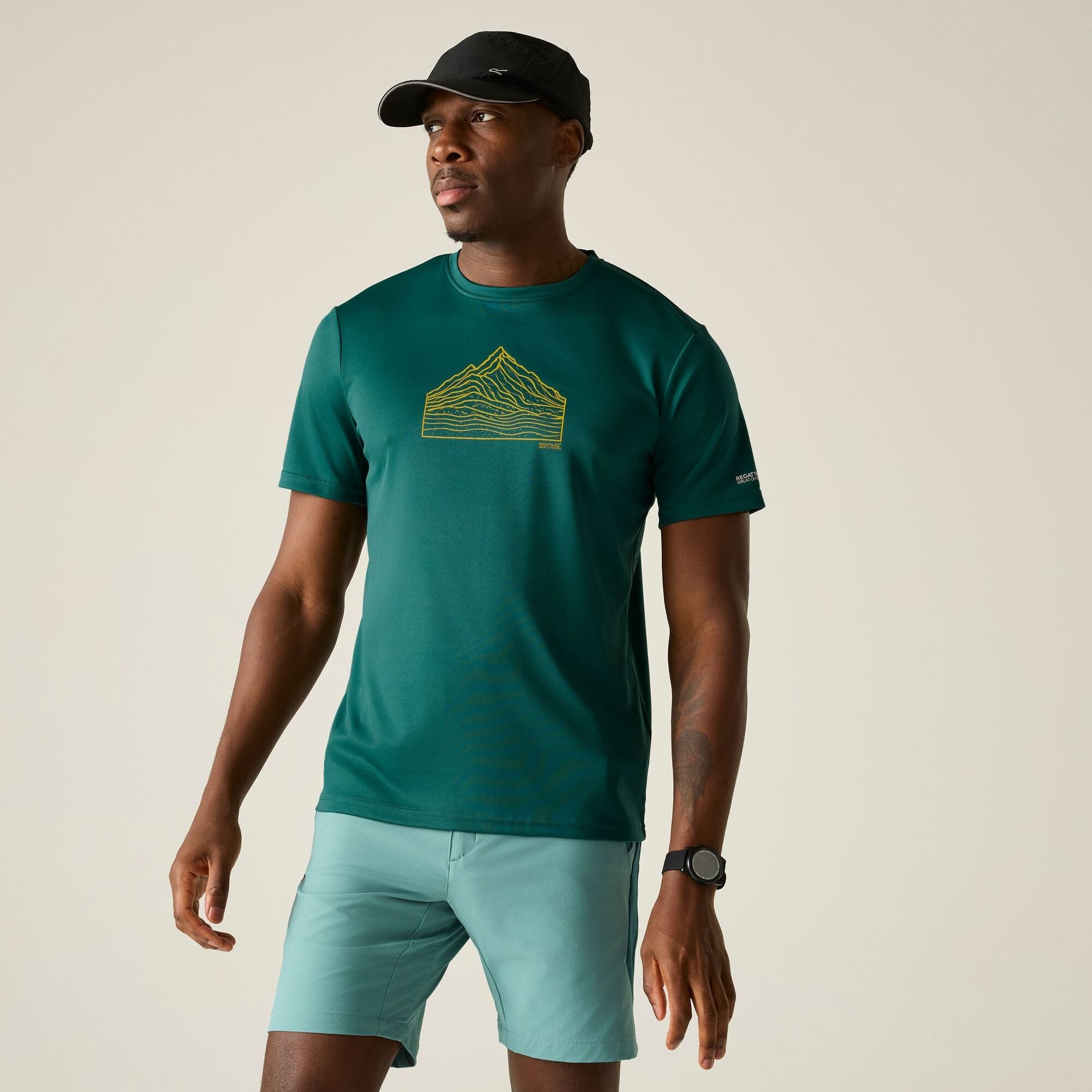 Regatta Koszulka męska Fingal Graphic Zielony, Rozmiar: L