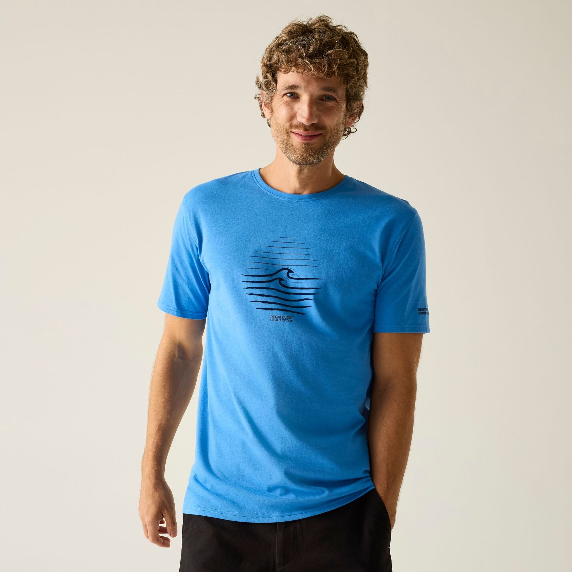 Regatta Koszulka męska Cline IX Niebieski, Cotton, Rozmiar: 2XL