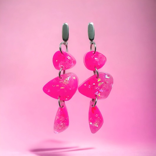 BARBIE : UNIKATOWE kolczyki z żywicy VI