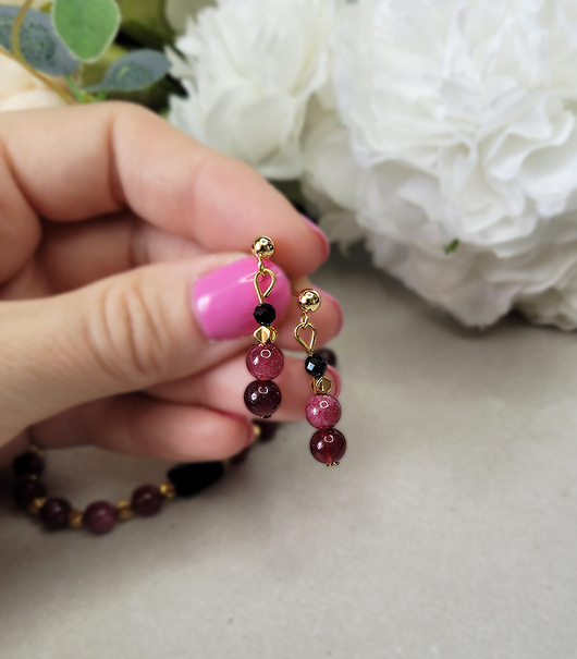 Kolczyki na sztyftach z Turmalinem