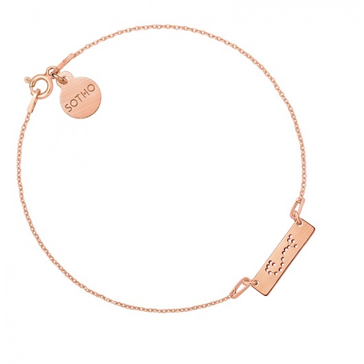 Bransoletka z matowego różowego złota z konstelacją Skorpiona