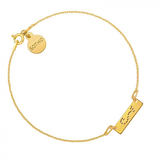 Złota matowa bransoletka z konstelacją Skorpiona