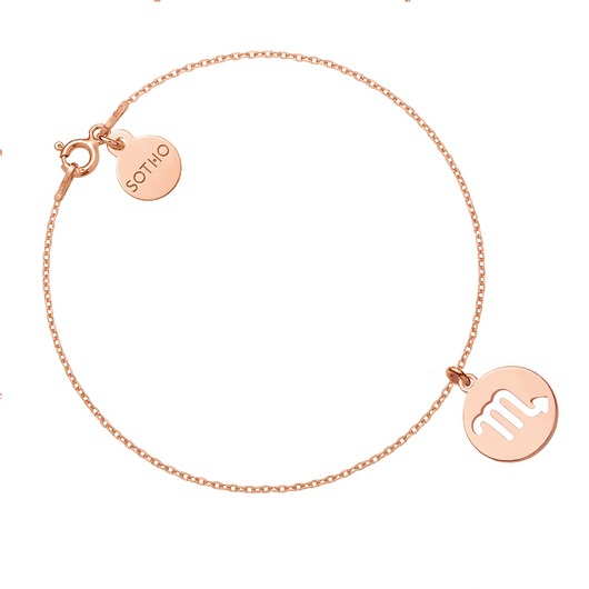 Bransoletka z zodiakiem Skorpiona z różowego złota