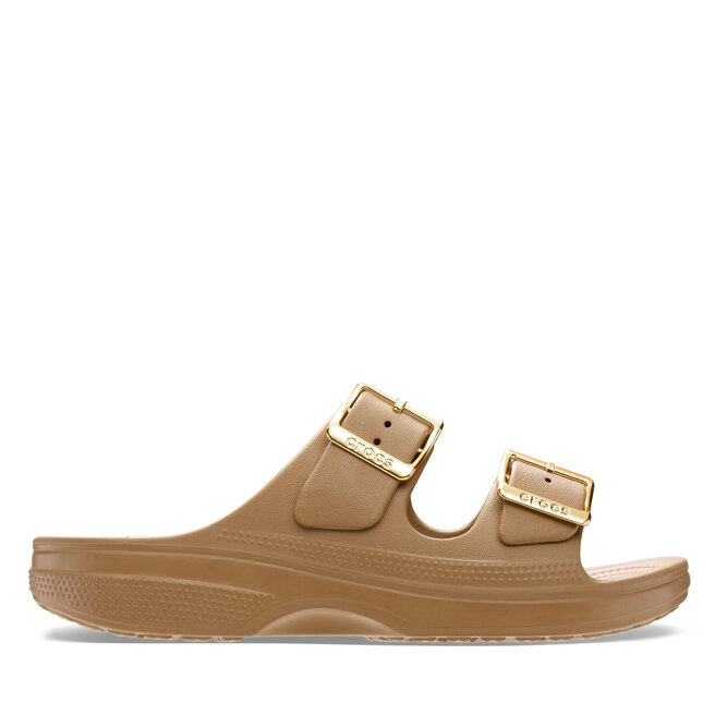 Klapki Crocs Saturday Sandal Metallic Buckle 213316 Brązowy