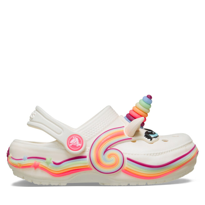 Klapki Crocs Toddler Crocs Iam Unicorn Lights Classic Clog 212508 Biały