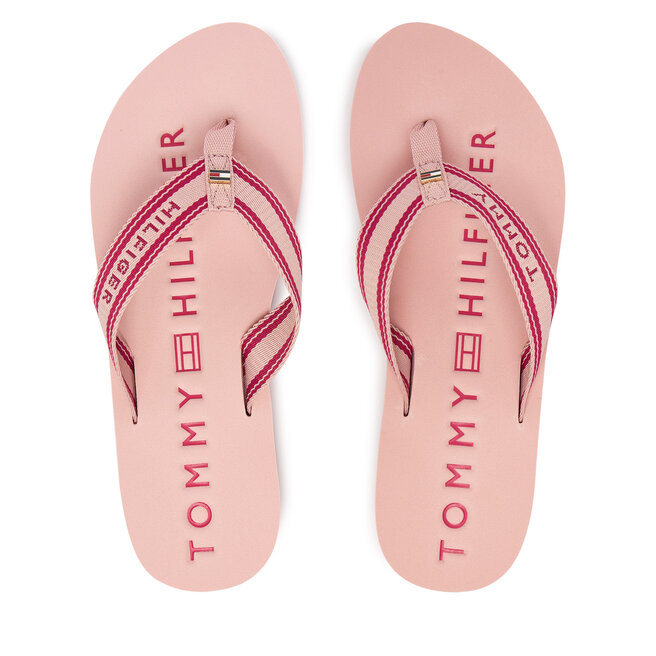 Japonki Tommy Hilfiger Th Webbing Summer Sandal FW0FW09193 Różowy
