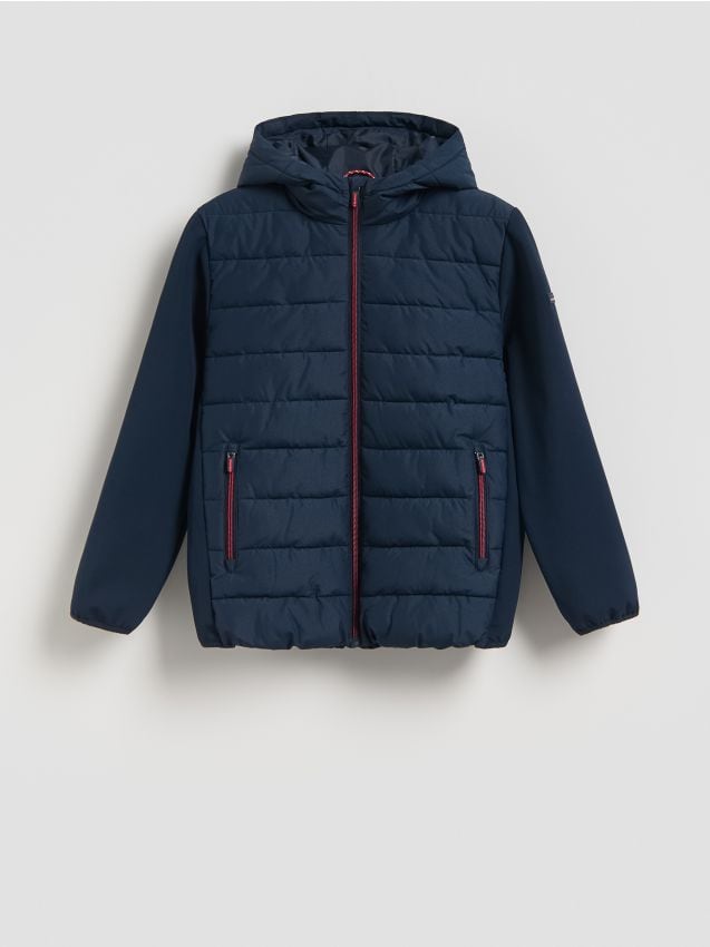 Reserved - Ocieplana kurtka z kapturem - granatowy
