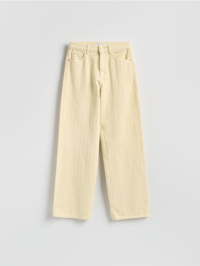 Reserved - Spodnie w prążek - żółty