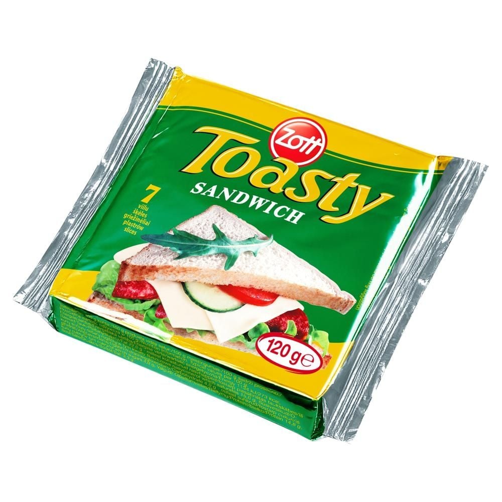 Zott Toasty Sandwich Ser topiony w plastrach 120 g (7 x 17,14 g)