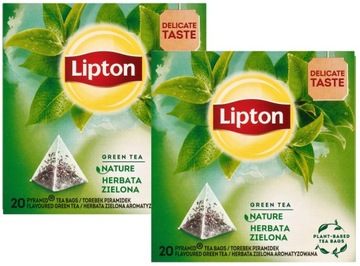 Lipton piramidki zielona herbata klasyczna 20 saszetek