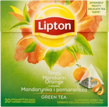 Lipton piramidki zielona herbata mandarynka z pomarańczą 20 szt