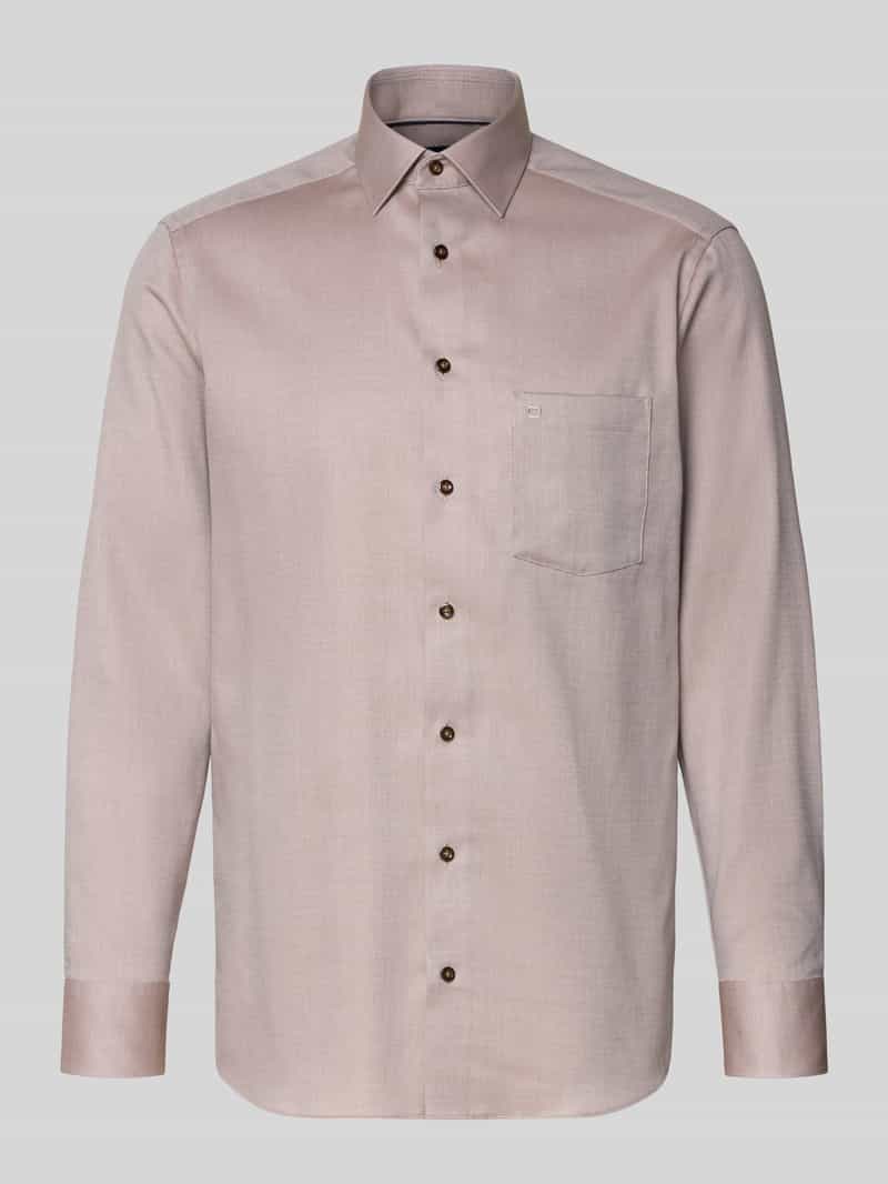 Koszula biznesowa o kroju regular fit z bawełny z kołnierzykiem typu kent