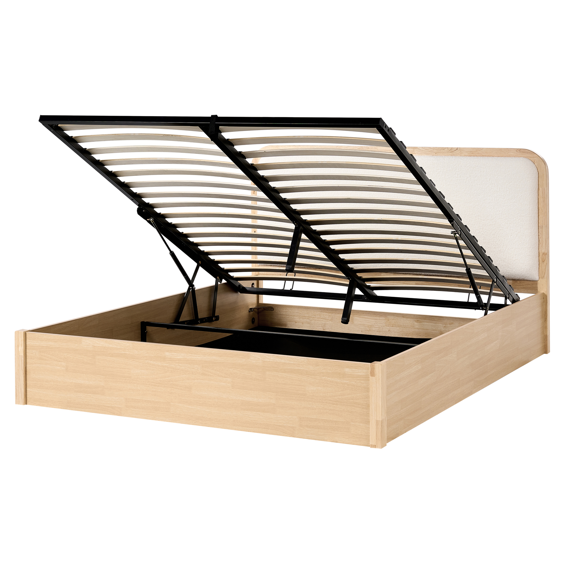 Łóżko z pojemnikiem PEROUGES 160 x 200 cm Jasnobrązowy