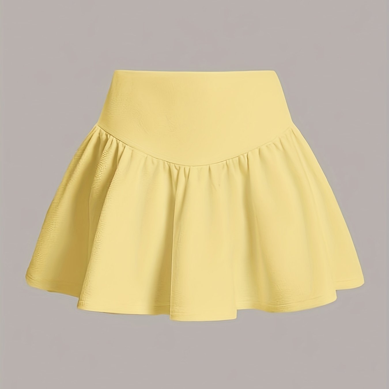 TEMU Damski Naturalny Plisowany Mini Spódniczka