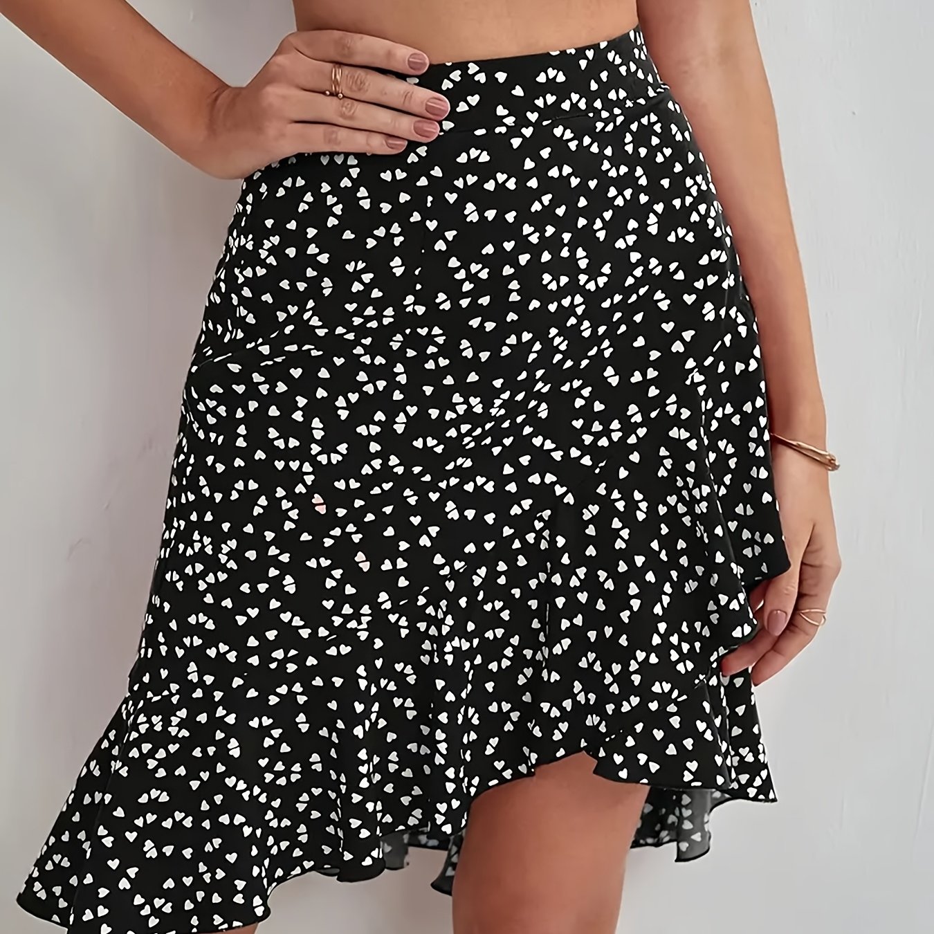 TEMU BK041415 Kierunkowa Spódnica Damska na i Jesień z Nadrukiem , Plisowana, Stylowa i Elegancka, Europejska i Amerykańska