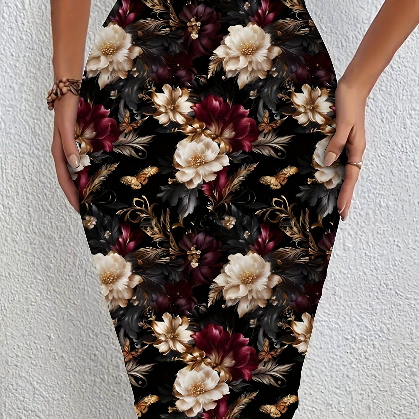 TEMU Europejskie i amerykańskie damskie spódnice w stylu vintage z kwiatowym nadrukiem, eleganckie letnie krótkie spódnice z wysokim stanem,