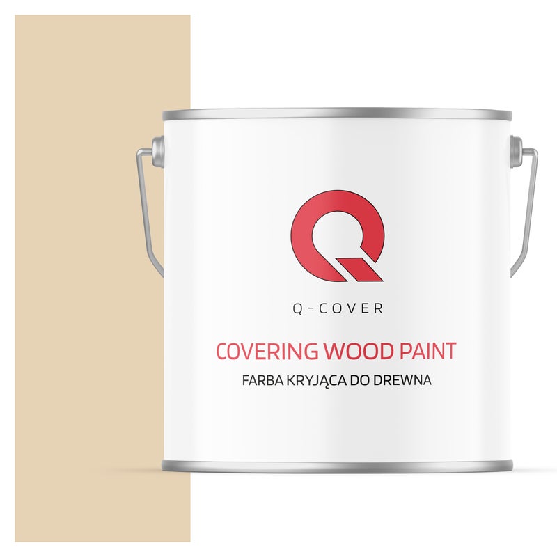 Farba Kryjąca do Drewna Q-Cover Kremowo Beżowy RAL1015 Półmat 5L