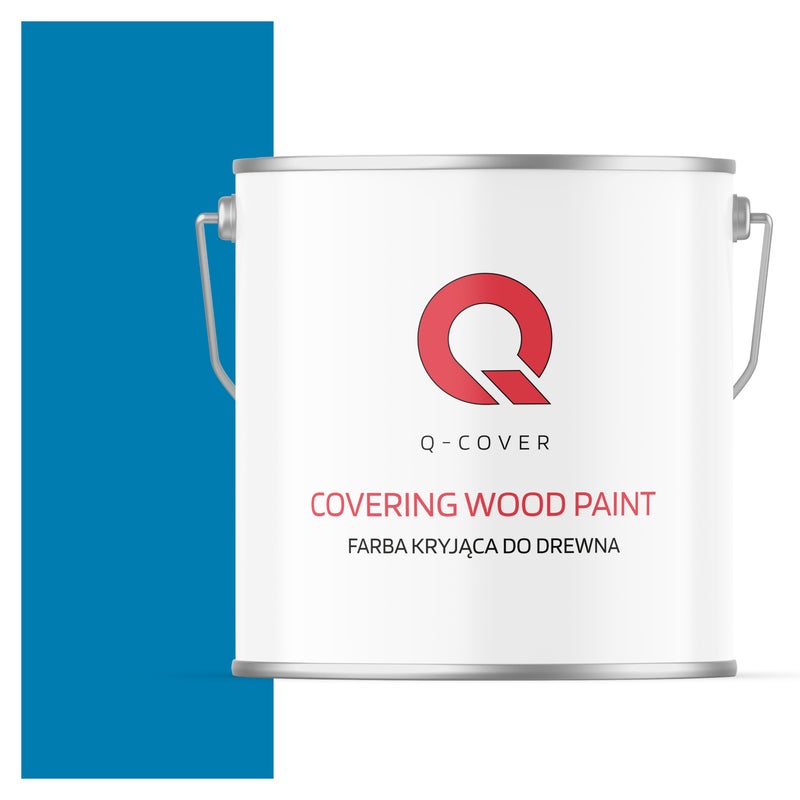 Farba Kryjąca do Drewna Q-Cover Błękitny RAL5015 Półmat 5L