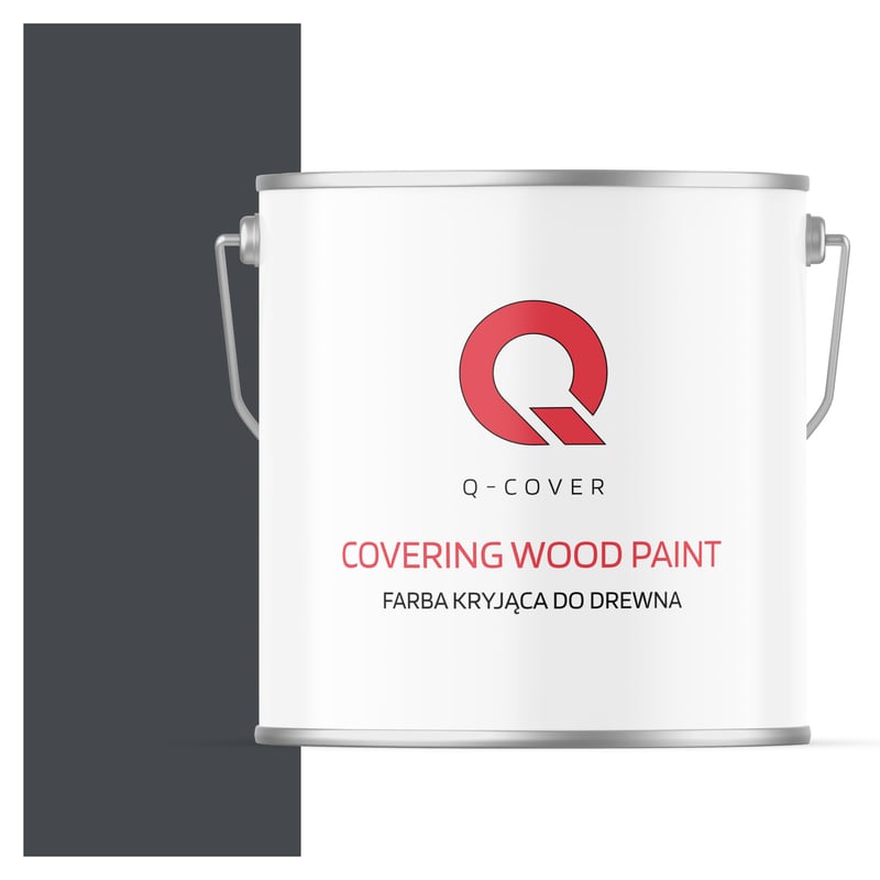 Farba Kryjąca do Drewna Q-Cover Grafitowy RAL7024 Półmat 5L