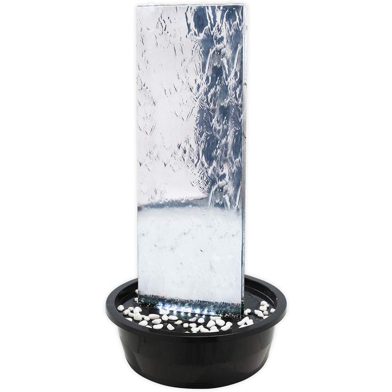 Ściana wodna Köhko 23016L z oświetleniem LED Wysokość ok. 120 cm fontanna ogrodowa ze stali nierdzewnej fontanna wewnętrzna