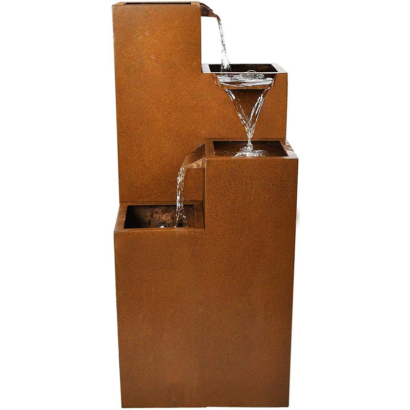 Köhko Ribero fontanna ze stali Corsten z oświetleniem LED Fontanna ogrodowa 32006 wys. 60 cm x szer. 25 cm x gł. 25 cm