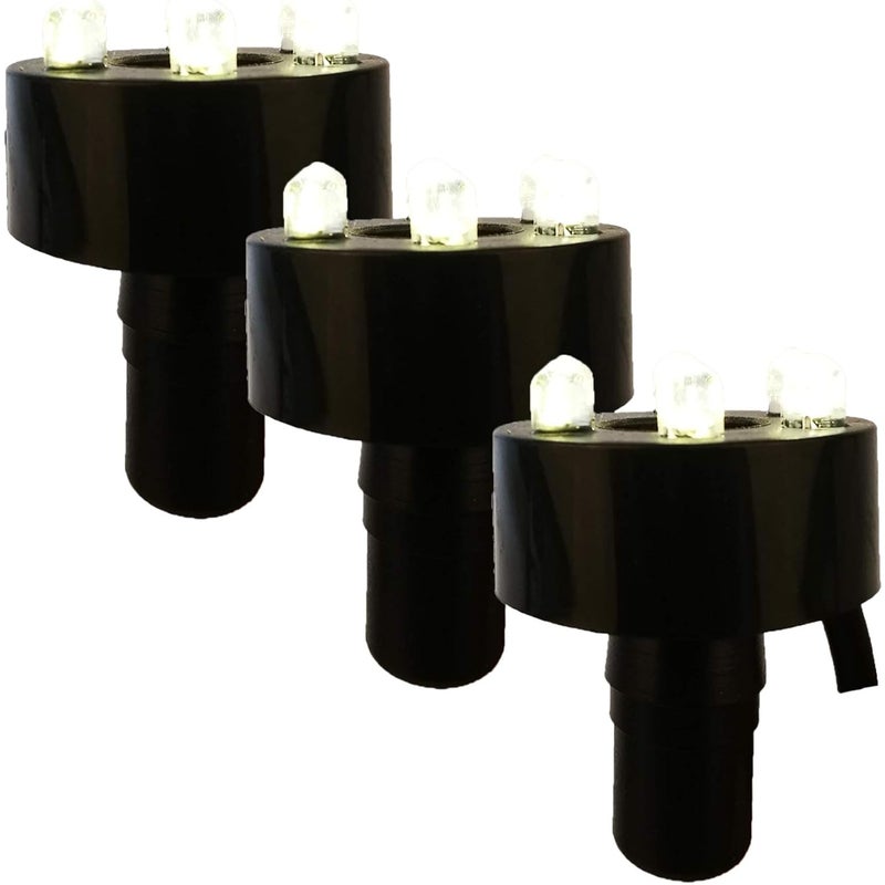 Köhko zestaw 3 lamp pierścieniowych LED z 2-metrowym kablem połączeniowym do źródła fontanny kamiennej 29002-3 ciepły biały