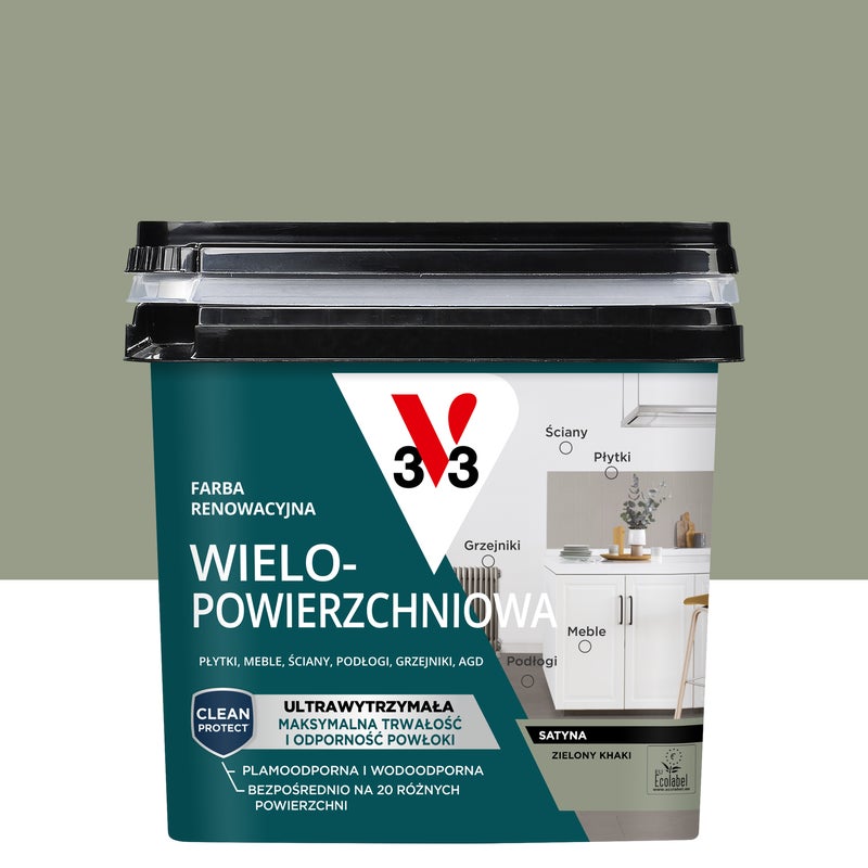 Farba renowacyjna Wielopowierzchniowa 0.75 l Zielony khaki Satynowy V33