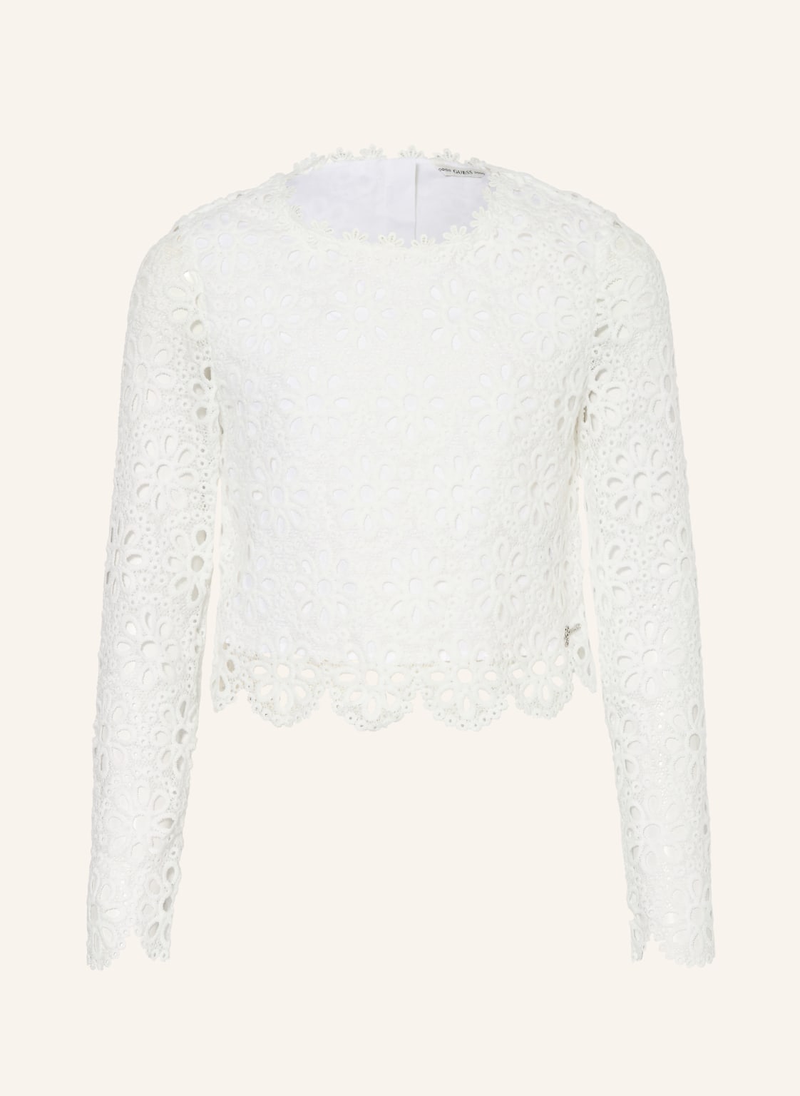 Guess Bluzka Z Koronki weiss