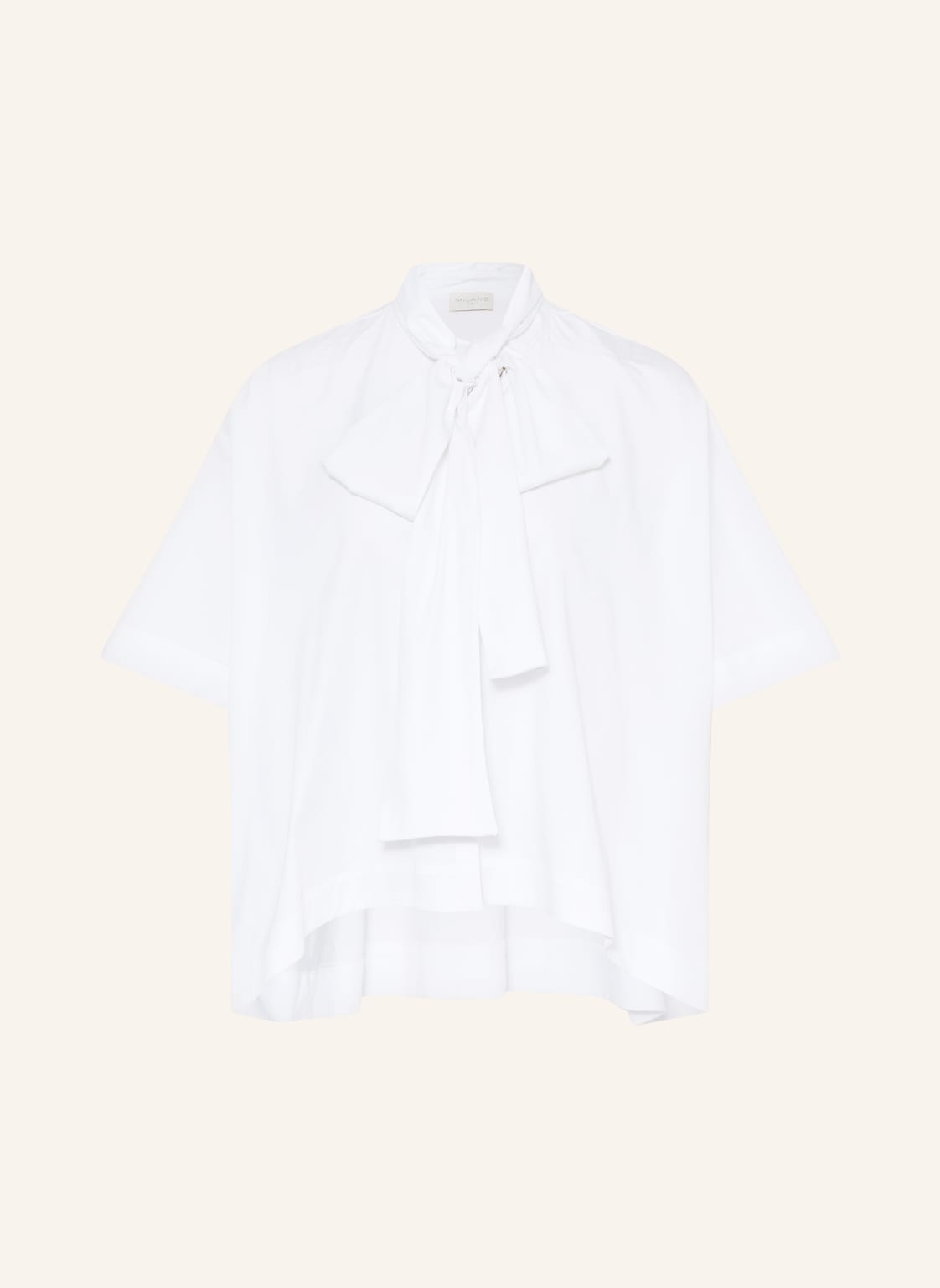 Milano Italy Bluzka Oversize Z Odpinanym Kołnierzykiem weiss