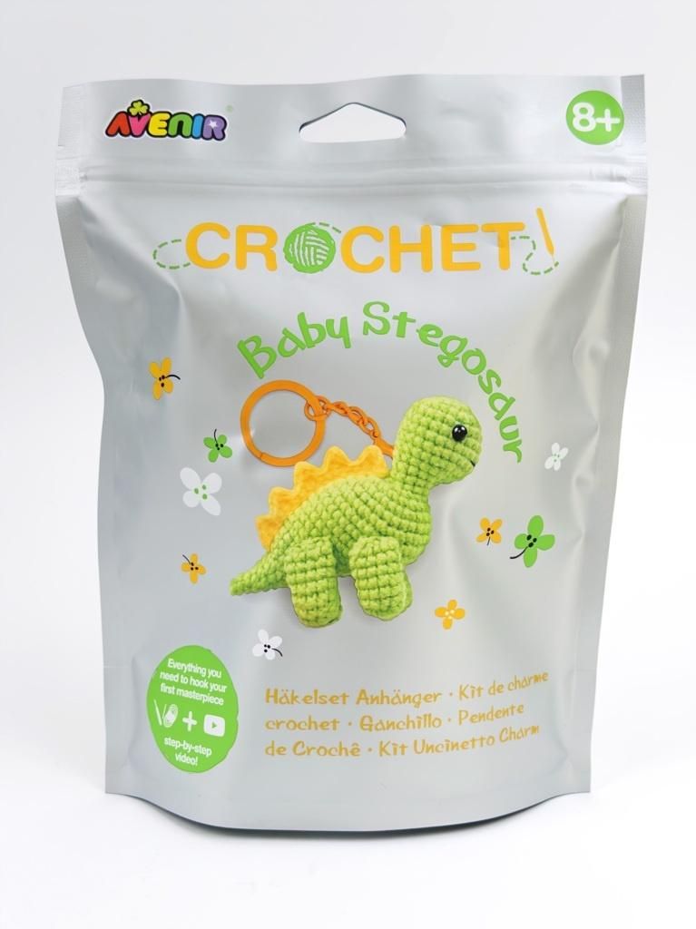 Stwórz własny breloczek szydełkowy Mały stegozaur