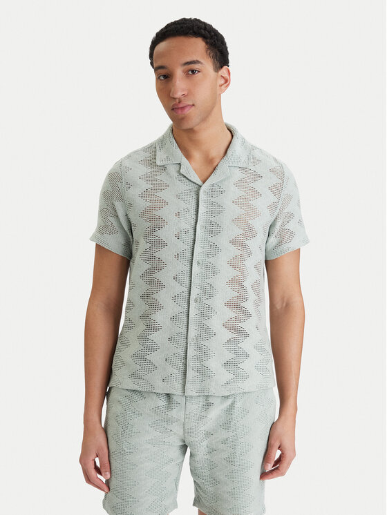 Guess Koszula M6GP46 K3236 Zielony Regular Fit